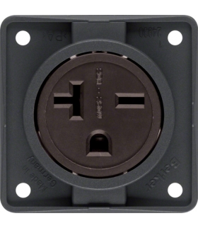 Integro Flow Gniazdo z uziemieniem "USA/CANADA" NEMA 6-20 R, mechanizm, antracyt, mat Berker 862542505