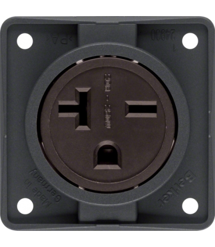 Integro Flow Gniazdo z uziemieniem "USA/CANADA" NEMA 6-20 R, mechanizm, antracyt, mat Berker 862542505