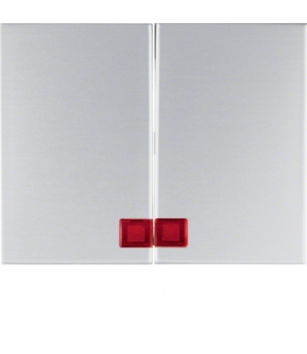 K.5 Klawisze z czerwoną soczewką do łącznika 2-klawiszowego, alu Berker 14377003