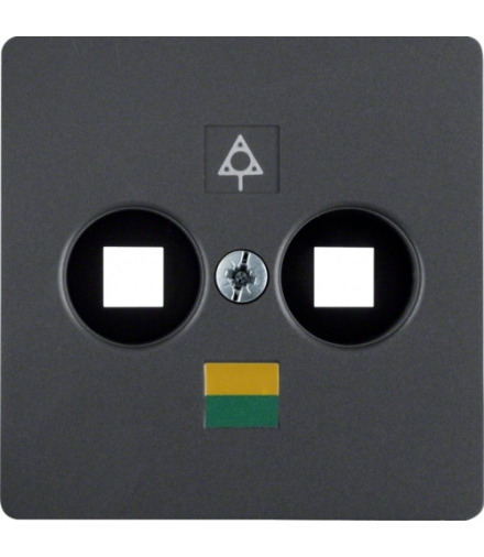 B.x/K.x Płytka czołowa do gniazda wyrównania potencjału 2-kr, antracyt Berker 14031606