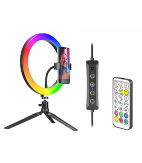 Lampa pierścieniowa (tiktok, youtube) TRACER RGB RING 26cm ze statywem TRACER TRAOSW46807