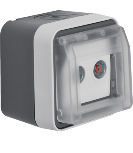 W.1 Gniazdo antenowe R+TV przelotowe 10dB z pokrywą, kompletne, IP55, szary Berker 12033525