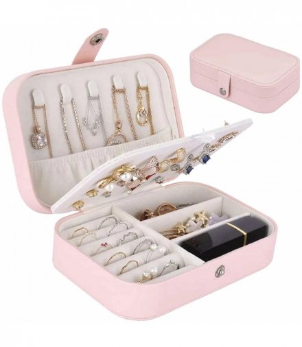 Pudełko organizer na biżuterię różowy ATL CA21