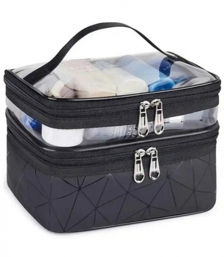 Kosmetyczka kuferek czarny ATL DA110