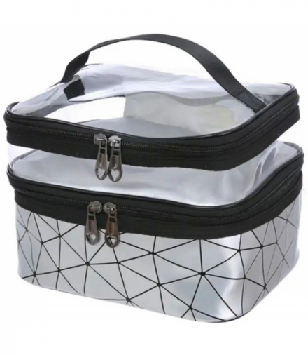 Kosmetyczka kuferek srebrny ATL DA110B