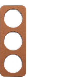R.1 Ramka 3-krotna, skóra/biały Berker 10132369