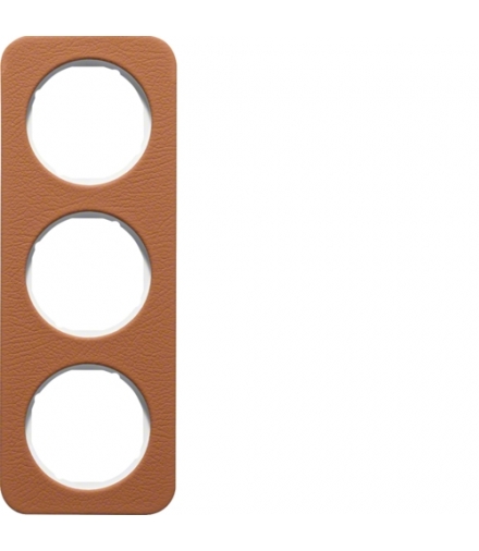 R.1 Ramka 3-krotna, skóra/biały Berker 10132369