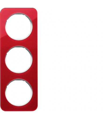 R.1 Ramka 3-krotna, akryl czerwony przezroczysty/biały Berker 10132349