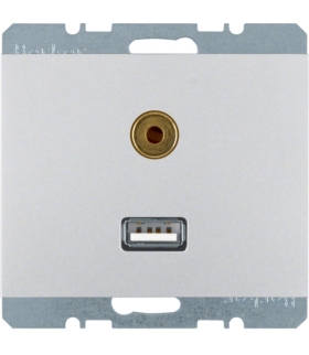 K.5 Gniazdo USB/3,5mm audio, alu Berker 3315397003