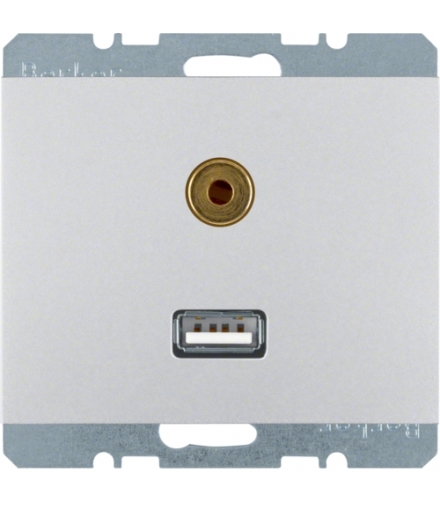 K.5 Gniazdo USB/3,5mm audio, alu Berker 3315397003