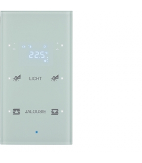 KNX TS Sensor dotykowy 2-kr z reg. temp., konfigurowalny, szkło, biały