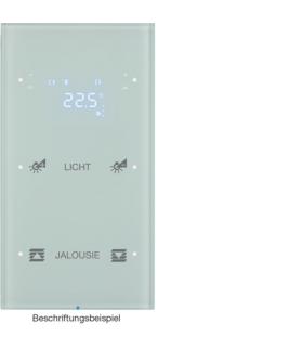 R.3 Sensor dotykowy 2-krotny z reg. temp. konfigurowalny, szkło, biały
