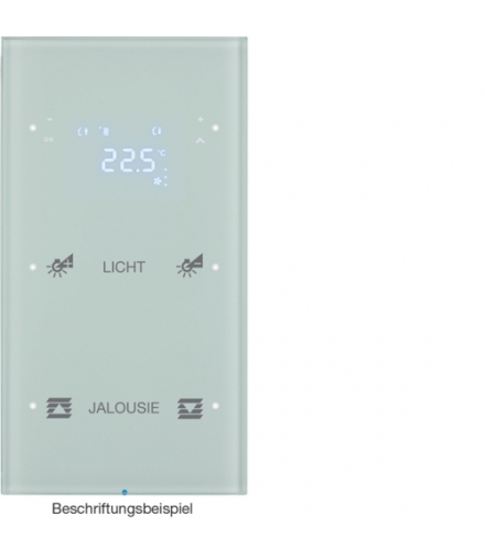 R.3 Sensor dotykowy 2-krotny z reg. temp. konfigurowalny, szkło, biały