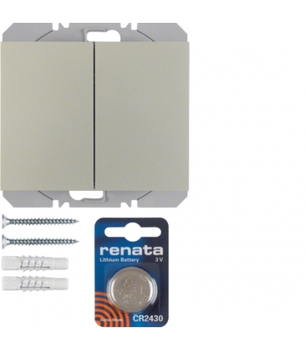 K.5 KNX RF quicklink Przycisk radiowy 2-kr płaski, stal, lak