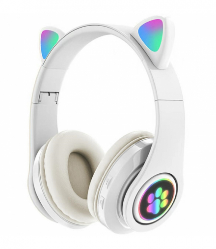 ZS7E Słuchawki bt 5.0 led białe uszy ATL ZS7E