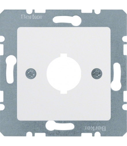 B.Kwadrat Płytka czołowa z otworem Ø 18,8 mm do gniazda wyrównania potencjału 1-kr, biały, połysk Berker 143109