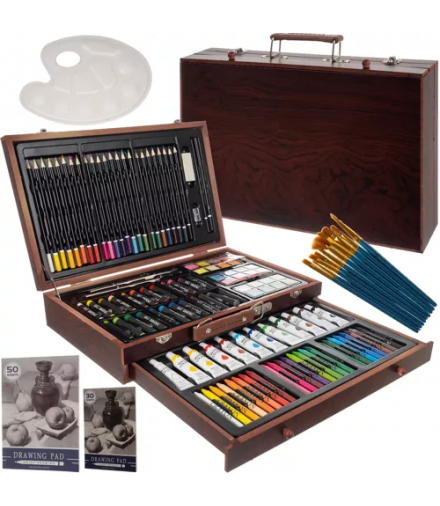 Zestaw do malowania w walizce, 129szt Maaleo 21644 00021644