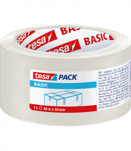 Taśma pakowa basic 66m:50mm, przezroczysta Tesa H5857000