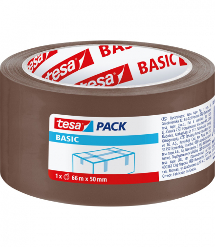 Taśma pakowa basic 40m:45mm, brązowa Tesa H5857500