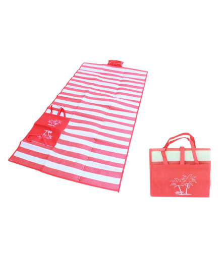 Mata plażowa z poduszką czerwona ATL AG366B
