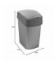 Kosz na śmieci Curver Flip Bin 25L srebrny Curver CEN-77263