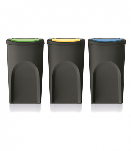 Kosz na śmieci Keden SORTI BOX - czarny recykling Prosperplast CEN-80965