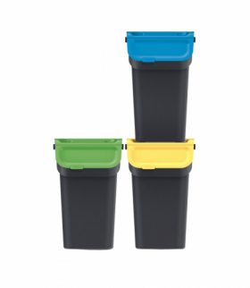 Kosze na śmieci KADDI Q SET - czarny 25l. Keden Prosperplast CEN-84710