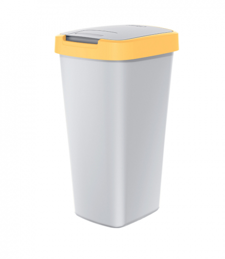 Kosz na śmieci COMPACTA Q - jasno żółty / popiel 25l Keden Prosperplast CEN-83817