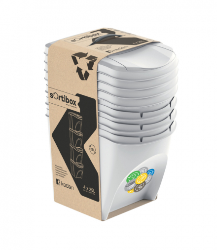 Kosz na śmieci SORTIBOX 4x25L-popiel IKWB25S4-427C Prosperplast CEN-89168