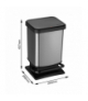 Kosz na śmieci z pedałem Rotho Paso 20L carbon metalizowany Rotho CEN-74550