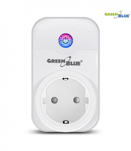 Zdalnie sterowane gniazdko WiFi Android iOS Alexa Google Home timer GreenBlue GB155G max 2000W 8 programów GreenBlue CEN-52261