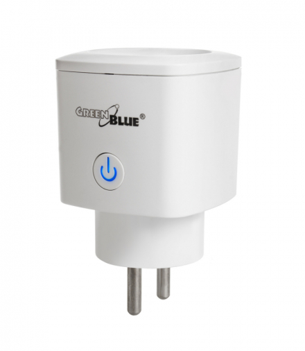Zdalnie sterowane gniazdko WiFi GreenBlue, Android/iOS/Alexa/Google Home, zuż. energii, timer, max 3680W, typ E, GB720 E GreenBlue CEN-75356