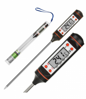 Termometr, sonda do żywności, GreenBlue, długość sondy 15cm, zakres temp. -50 st. C do +300 st. C., dokładność 0,1 st. C, GB178 GreenBlue CEN-73352