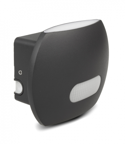 Lampa LED Maclean, Ścienna, Z czujnikiem PIR, PC+ALU, 20W, 1600lm, IP65, Neutral White 4000K, Szara, MCE366 Maclean CEN-70125