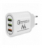 Ładowarka sieciowa Maclean, Qualcomm Quick Charge, QC 3.0 - 3.6-6V/3A, 6-9V/2A, 9-12V/1.5A, 2 gniazda 5V/2.1A, Biała, MCE479 W Maclean CEN-70309