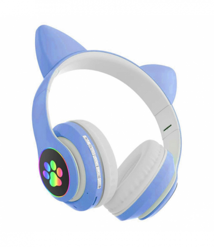 Słuchawki bt 5.0 led niebieskie uszy ATL ZS7G