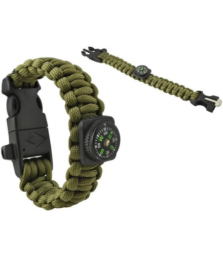 Bransoletka SURVIVAL z akcesoriami zielona TRIZAND 00006063
