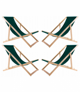 Zestaw 4 lezaków, zielonych, zmontowane, WOODOK CEN-88069