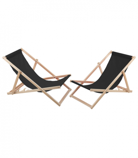 Zestaw dwóch leżaków czarnych do samodzielnego montażu WOODOK CEN-82721