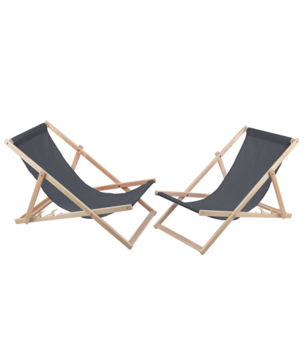 Zestaw dwóch leżaków szarych do samodzielnego montażu WOODOK CEN-82717