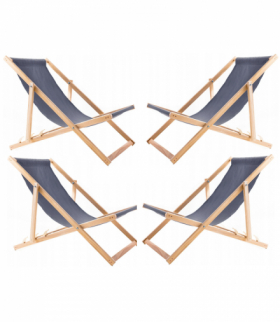 Zestaw 4 lezaków, szarych, zmontowane, WOODOK CEN-88068