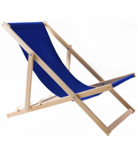 Leżak plażowy drewniany niebieski WOODOK CEN-82587