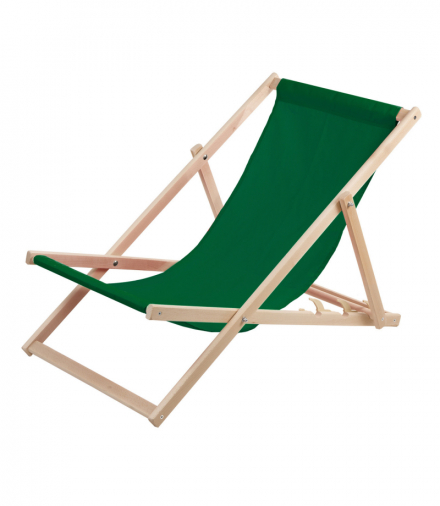Leżak plażowy, drewniany zielony WOODOK CEN-77424