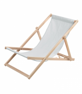 Leżak plażowy, drewniany jasny popiel WOODOK CEN-77422