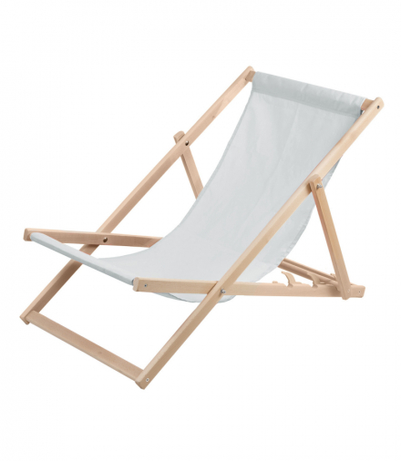 Leżak plażowy, drewniany jasny popiel WOODOK CEN-77422