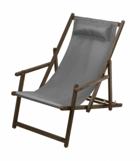 Leżak z podłokietnikiem i poduszką Premium GB283 szary GreenBlue CEN-67722