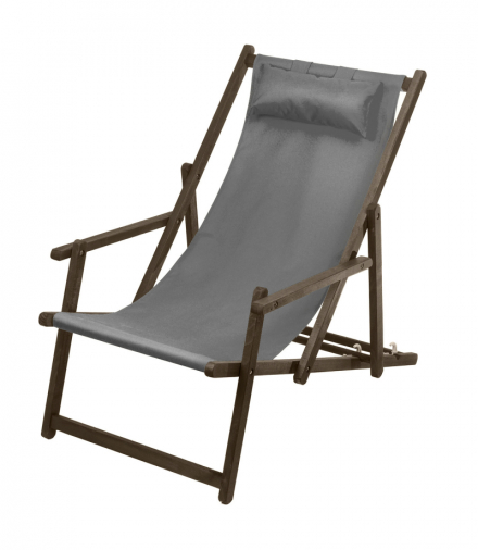 Leżak z podłokietnikiem i poduszką Premium GB283 szary GreenBlue CEN-67722