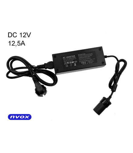 Zasilacz stabilizowany z gniazdem zapalniczki 12V o mocy 150W... (NVOX 125A12V) NVOX 125A12V