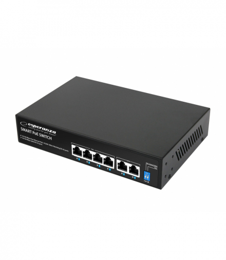 Switch 6-portowy poe 10/100 60w spinner Esperanza ESP-ENS105