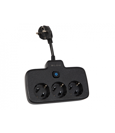 Rozgałęźnik ps-310 3-gniazda 0.1m czarny 2x1mm przedłużacz Blow 98-232